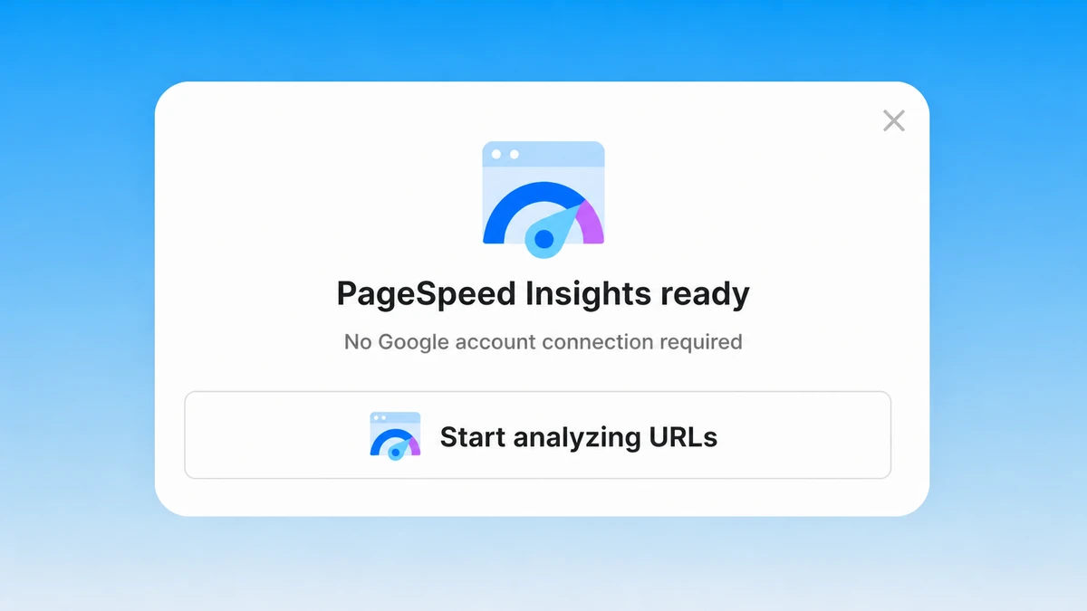PageSpeed Insights ready in Markifact without a Google account connection