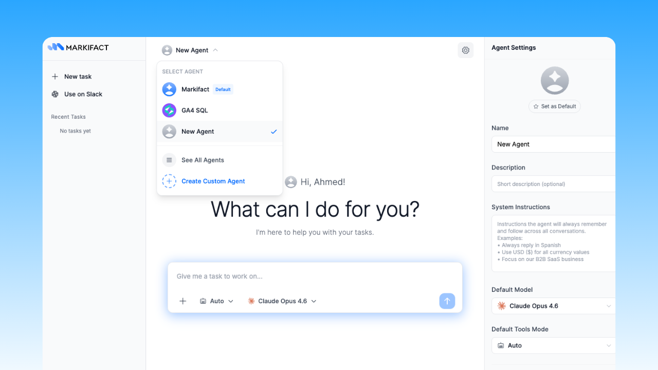 Multiple custom agents with dedicated instructions