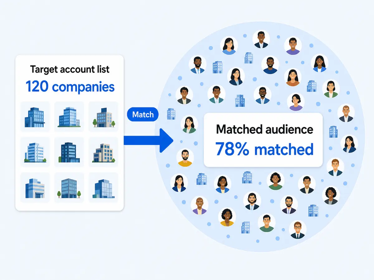 Account list matched to a professional LinkedIn audience for account-based marketing