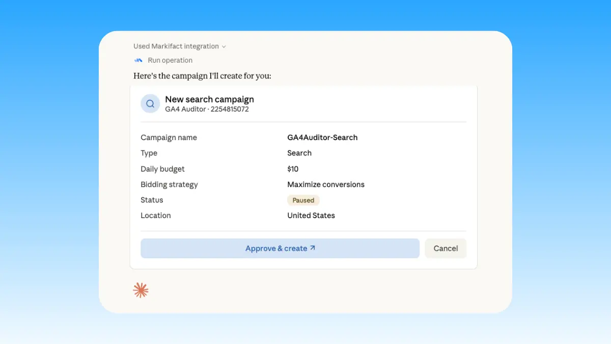Start managing ads from Claude using Markifact MCP